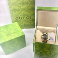 Gucci Interlocking G Grammy Special Edition Black Dial Black Leather Strap Watch for Women - YA133312