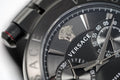 Versace V-Racer Aion Chronograph Black Dial Black Leather Strap Watch for Men - VBR030017