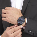 Hugo Boss Navigator Chronograph Blue Dial Blue Mesh Bracelet Watch for Men - 1513538