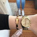 Michael Kors Lexington Gold Dial Gold Steel Strap Watch for Women - MK5556