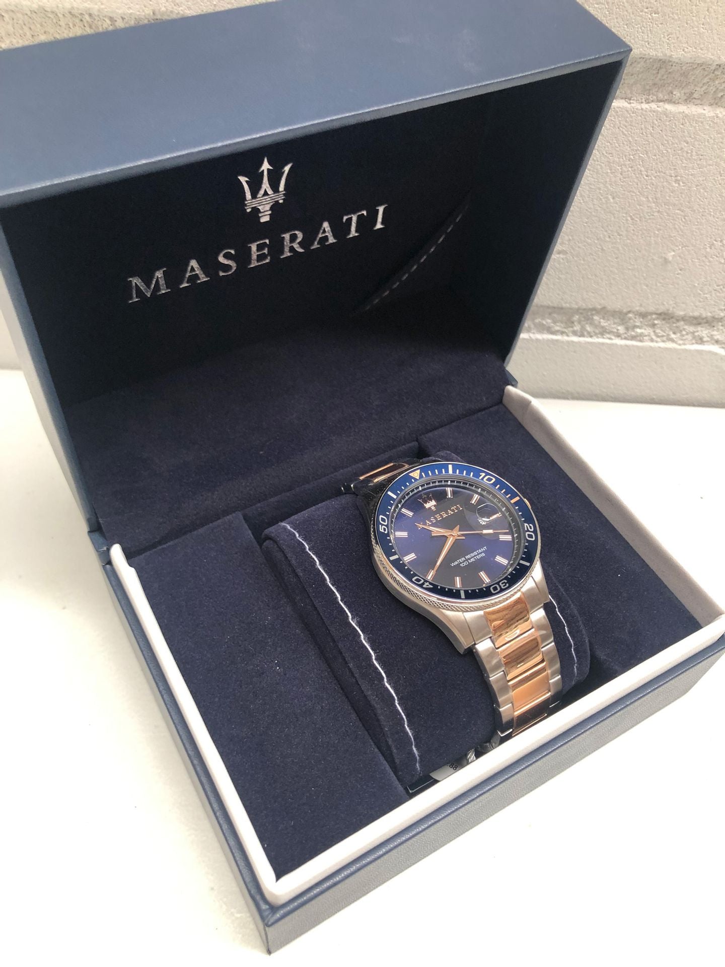 Maserati SFIDA Quartz Blue Dial Stainless Steel 44mm Watch For Men - R8853140003