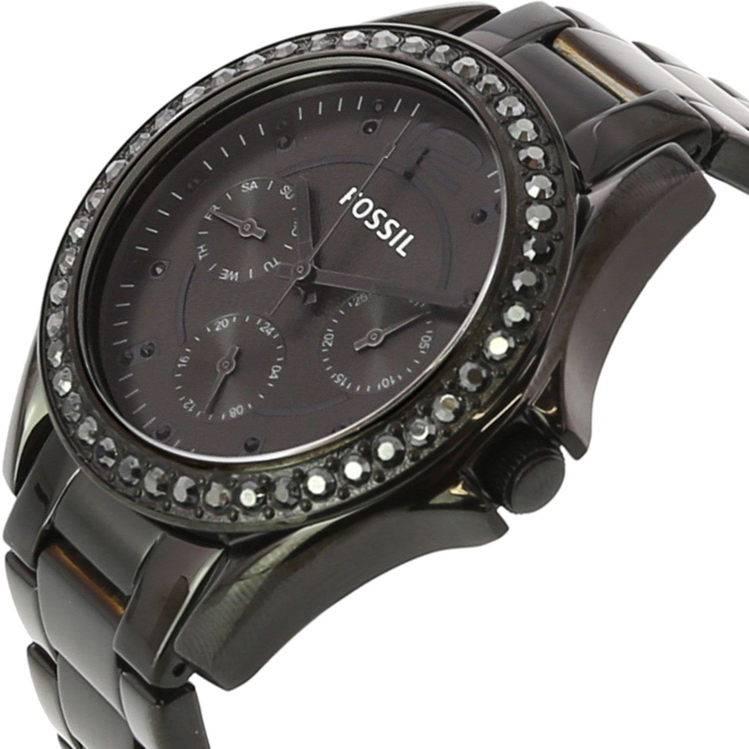 Fossil Riley Multifunction Black Dial Black Steel Strap Watch for Women - ES4519