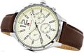 Tommy Hilfiger Gavin Chronograph White Dial Brown Leather Strap Watch for Men - 1791467