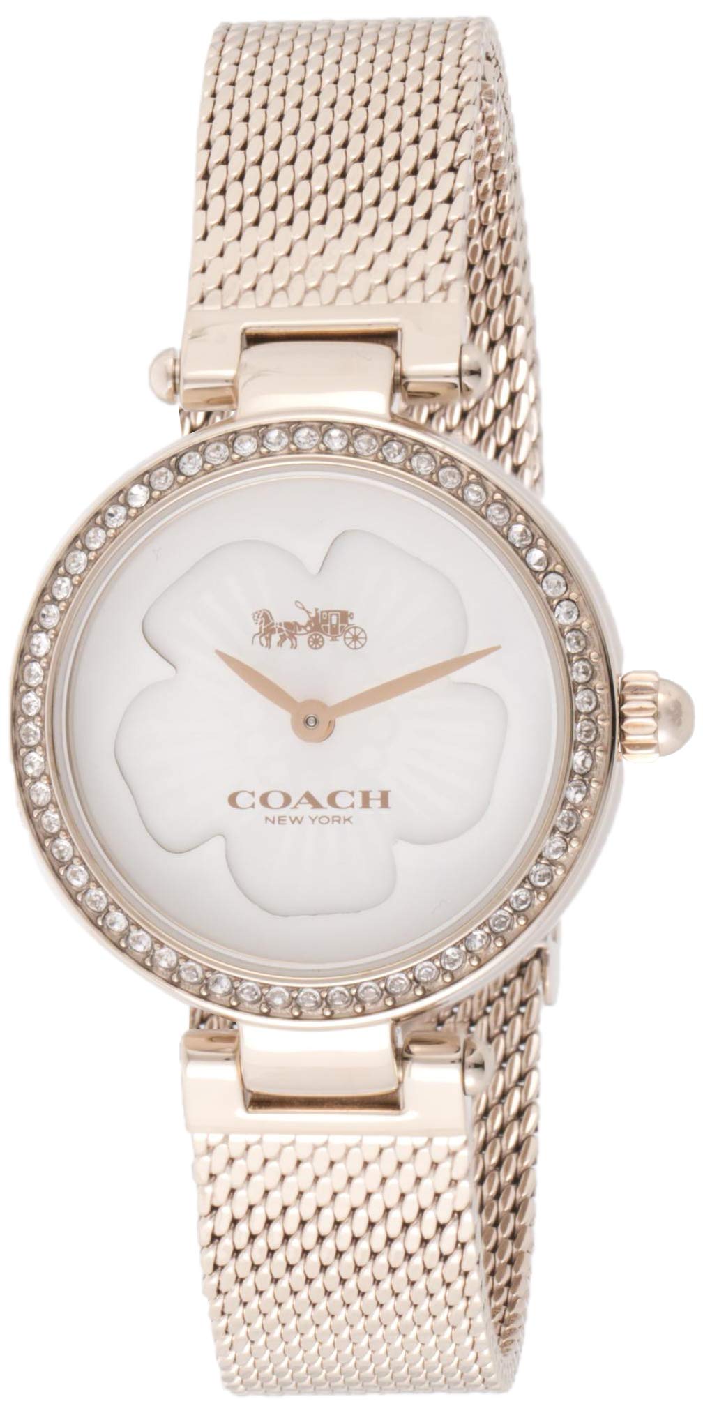 Coach Park Mother of Pearl Dial Rose Gold Mesh Bracelet Watch for Women - 14503511