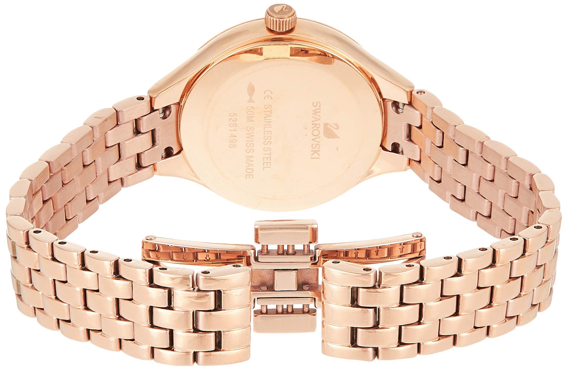 Swarovski Lovely Crystals Mother of Pearl Dial Rose Gold Steel Strap Watch for Women - 5261496