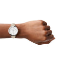 Fossil Jacqueline White Dial Beige Leather Strap Watch for Women - ES3793