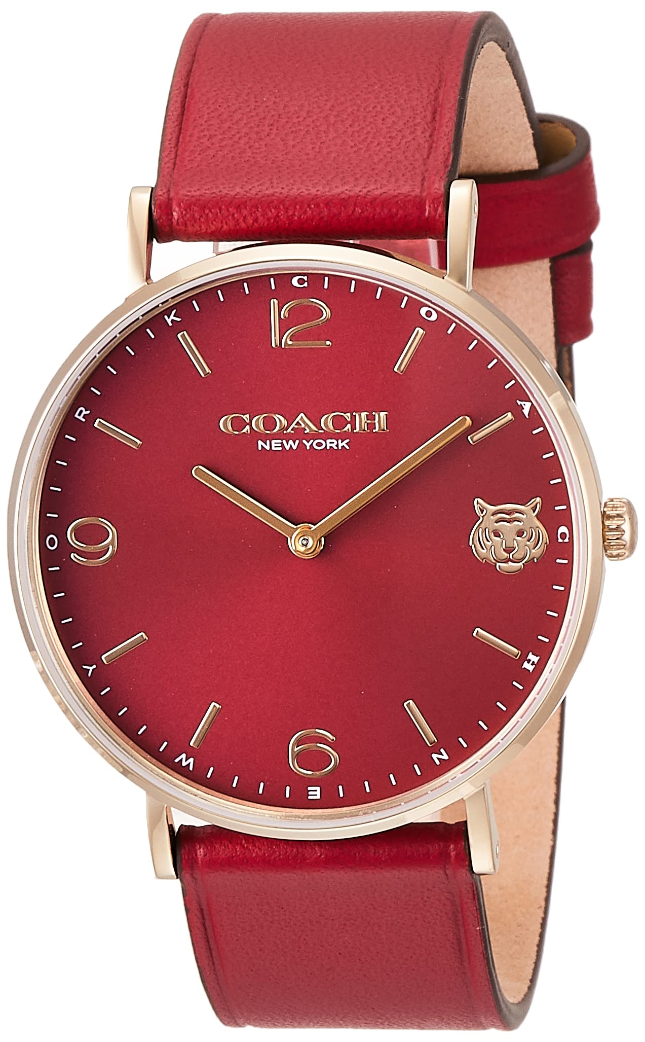 Coach Perry Red Dial Red Leather Strap Watch for Women - 14503867