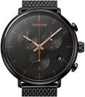 Calvin Klein High Noon Chronograph Black Dial Black Mesh Bracelet Watch for Women - K8M27421