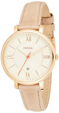 Fossil Jacqueline White Dial Sand Leather Strap Watch for Women - ES3487