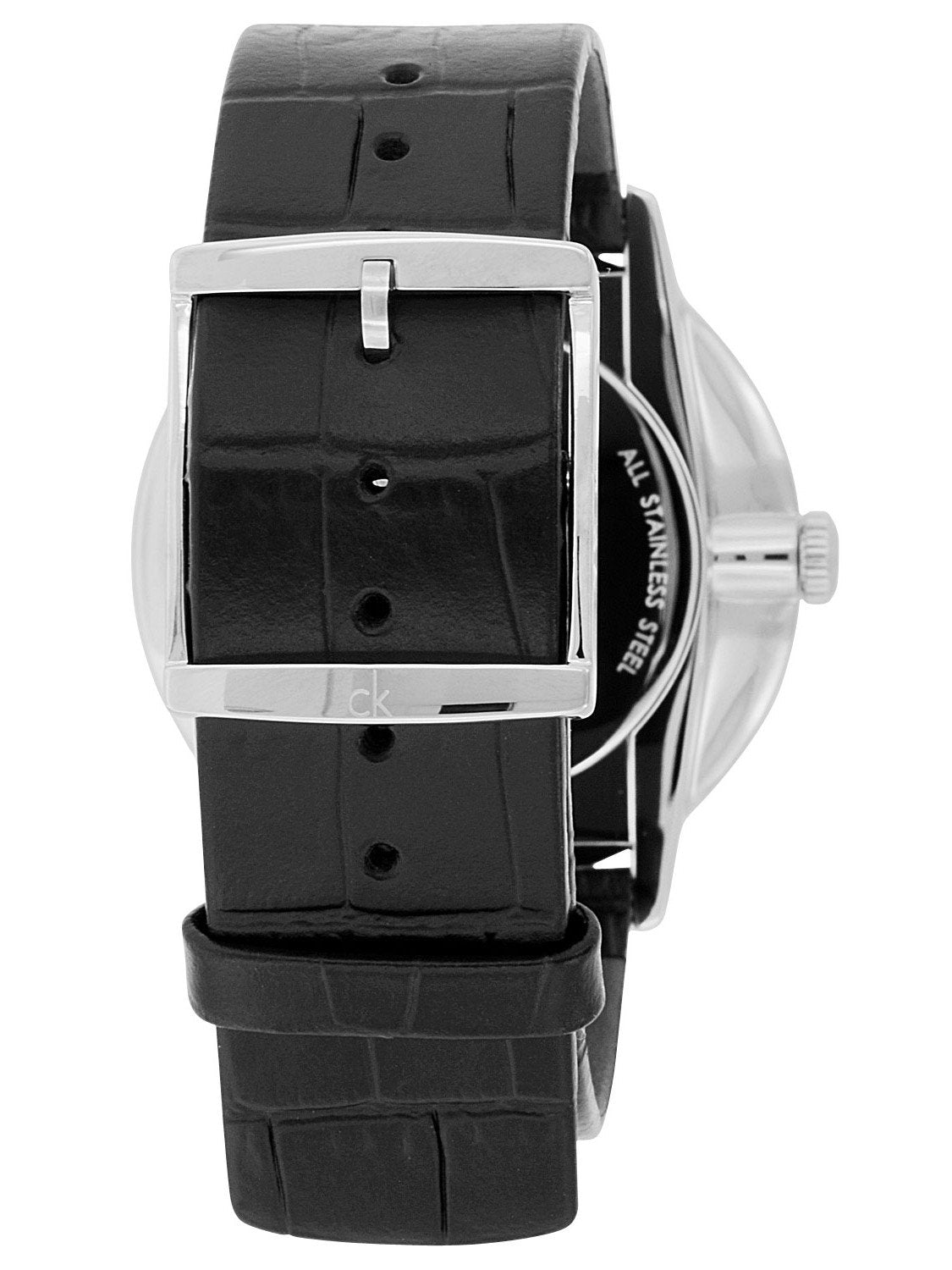 Calvin Klein Accent Black Dial Black Leather Strap Watch for Men - K2Y211C3