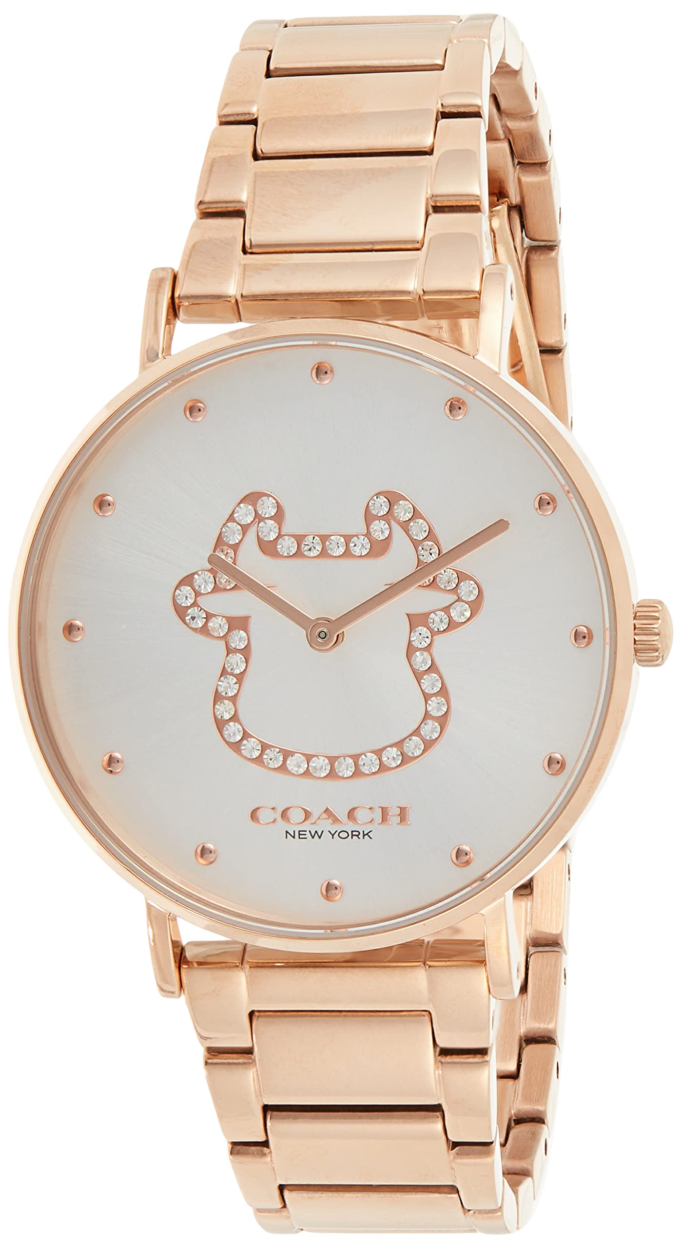 Coach Perry White Dial Rose Gold Steel Strap Watch for Women - 14503708