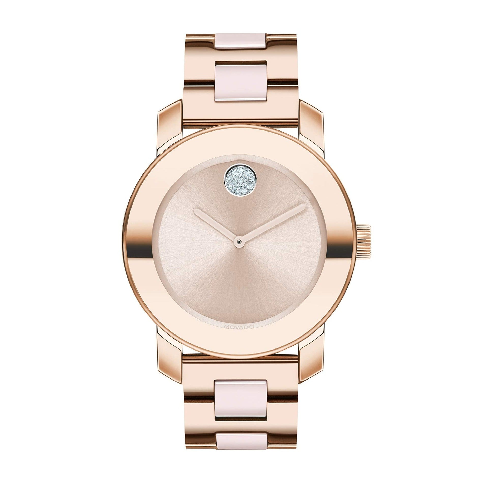 Movado Bold Rose Gold Dial Rose Gold Steel Strap Watch for Women - 3600086