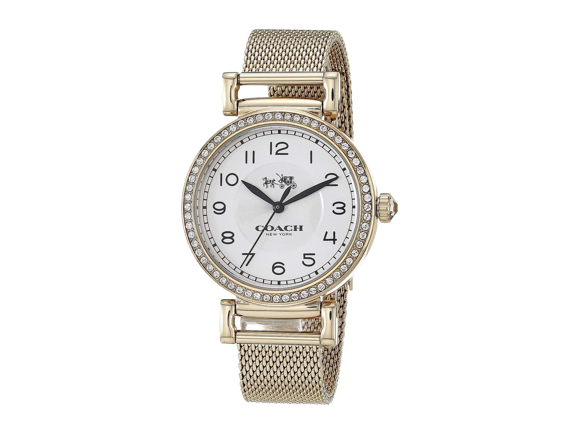 Coach Madison White Dial Gold Mesh Bracelet Watch for Women - 14502652