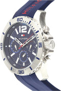 Tommy Hilfiger Nolan Chronograph Blue Dial Blue Rubber Strap Watch for Men - 1791142