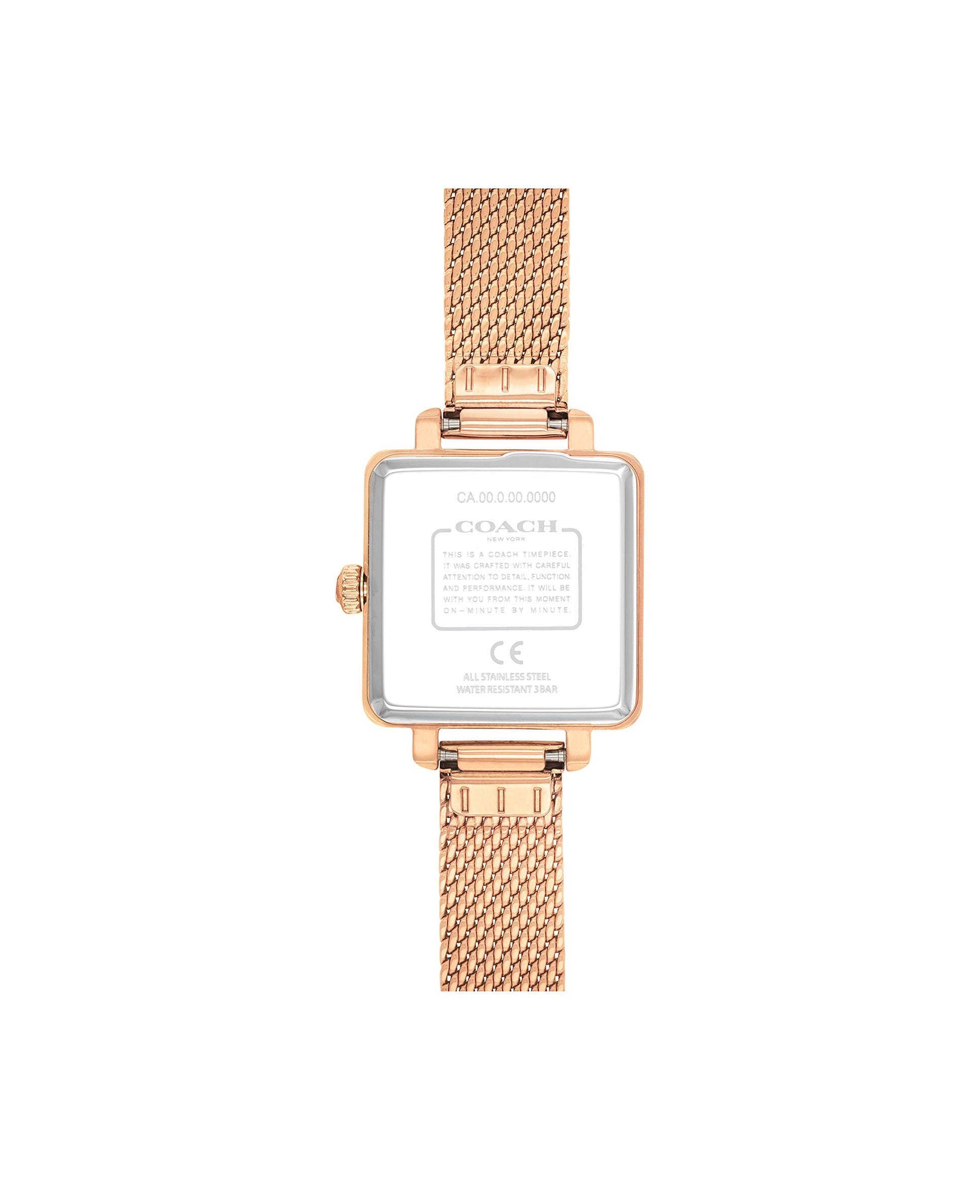 Coach Cass White Dial Rose Gold Mesh Bracelet Watch for Women - 14503698