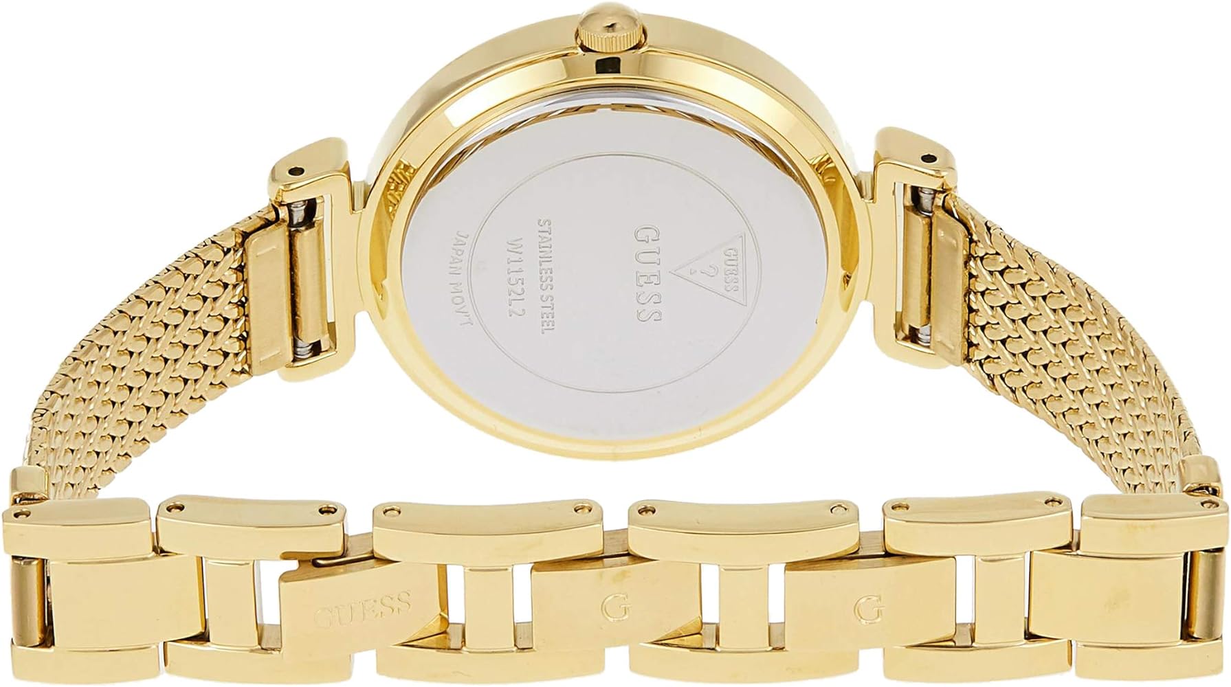 Guess Quartz White Dial Gold Steel Strap Watch For Women - W1152L2