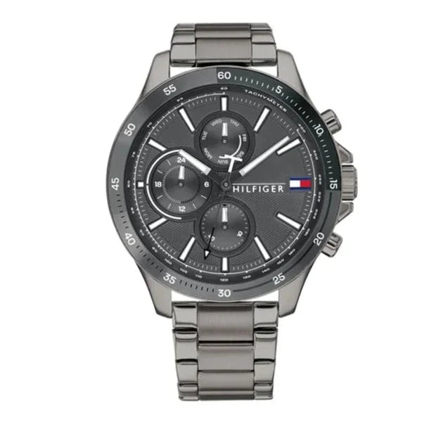 Tommy Hilfiger Bank Grey Dial Grey Steel Strap Watch for Men - 1791719