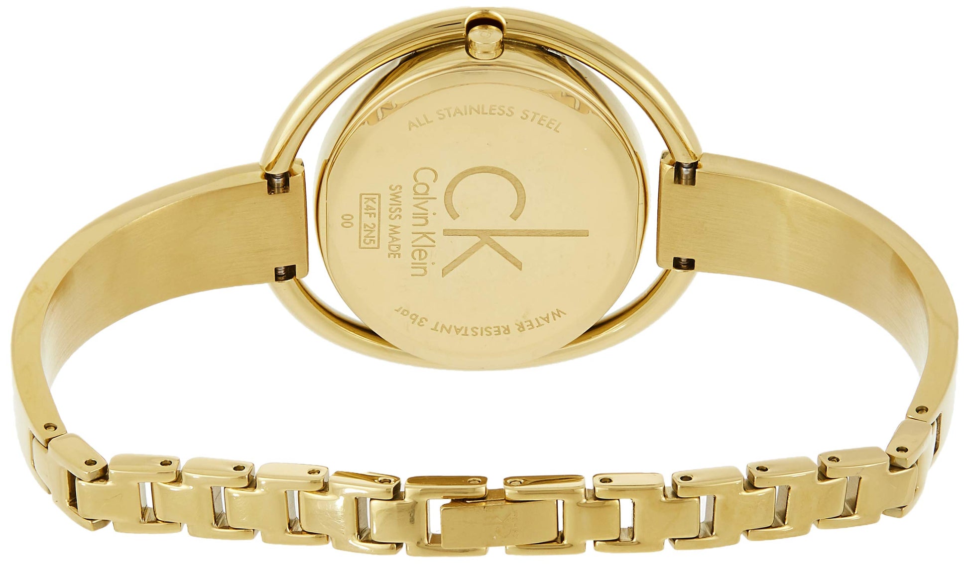 Calvin Klein Impetuous White Dial Gold Steel Strap Watch for Women - K4F2N516