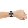 Guess Oasis Multifunction Blue Dial Two Tone Steel Strap Watch for Men- W0366G2