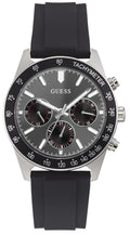 Guess Altitude Chronograph Black Dial Black Rubber Strap Watch for Men - GW0332G1