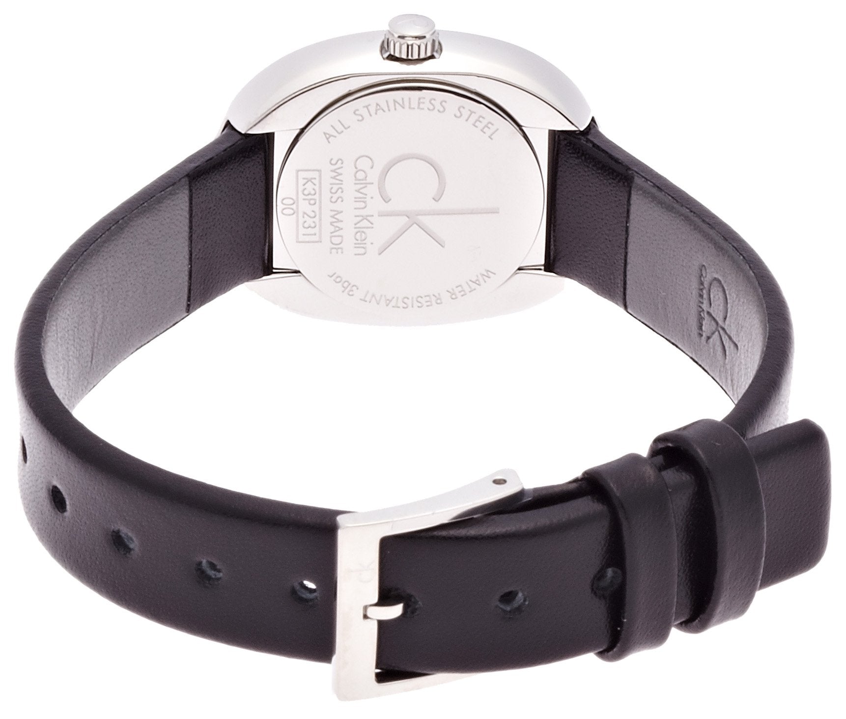 Calvin Klein Incentive Black Dial Black Rubber Strap Watch for Women - K3P231C1