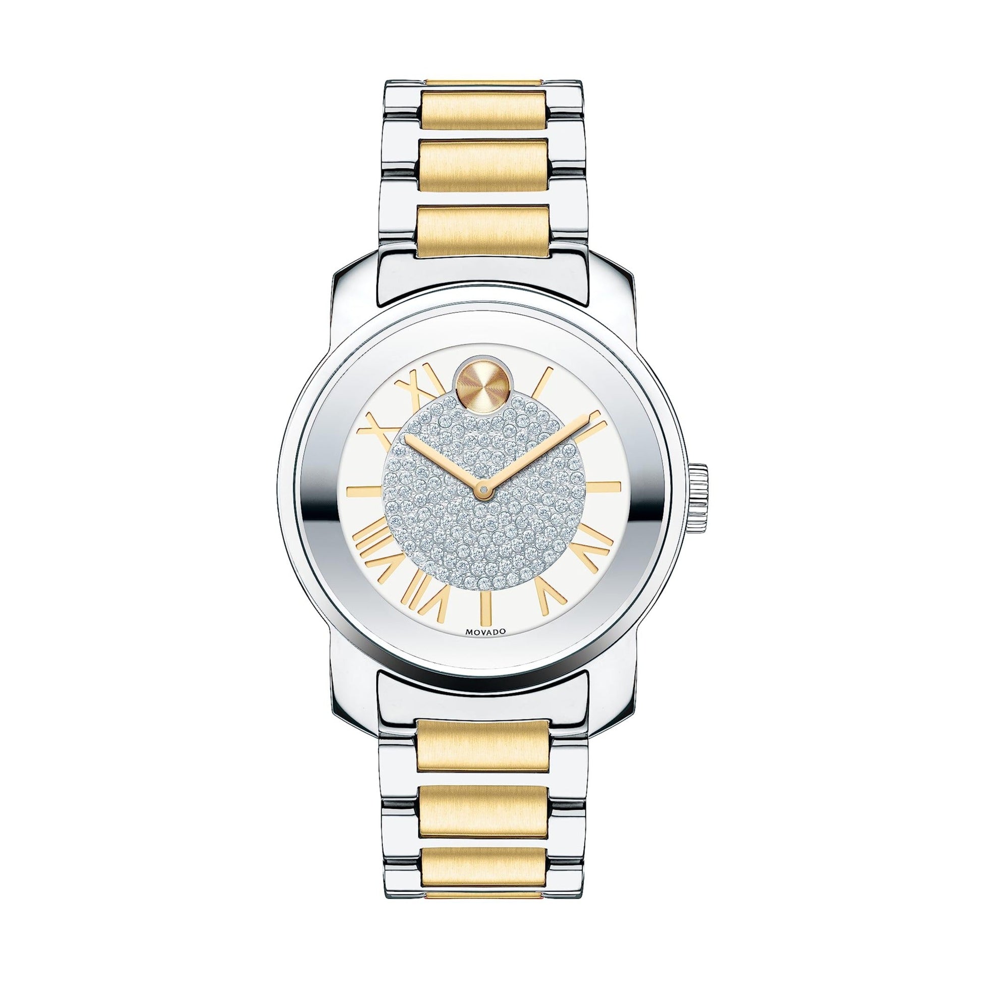 Movado Bold Silver Dial Two Tone Steel Strap Watch For Women - 3600256