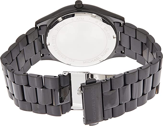 Michael Kors Slim Runway Black Dial Black Steel Strap Watch for Men - MK8507