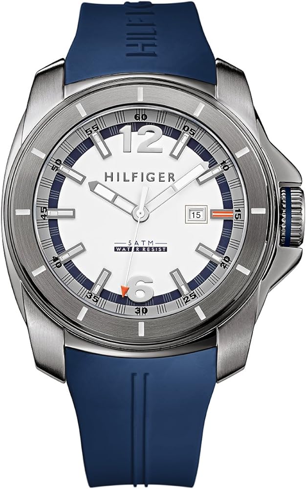 Tommy Hilfiger Windsurf White Dial Blue Rubber Strap Watch for Men - 1791113