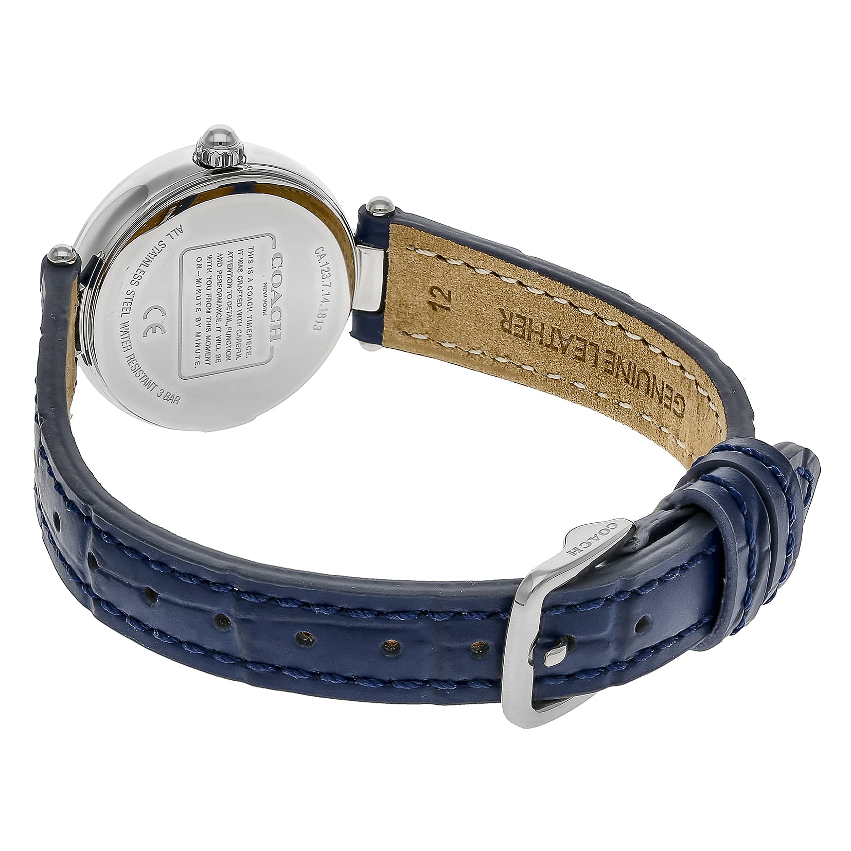 Coach Park Navy Blue Dial Navy Blue Leather Strap Watch for Women - 14503535