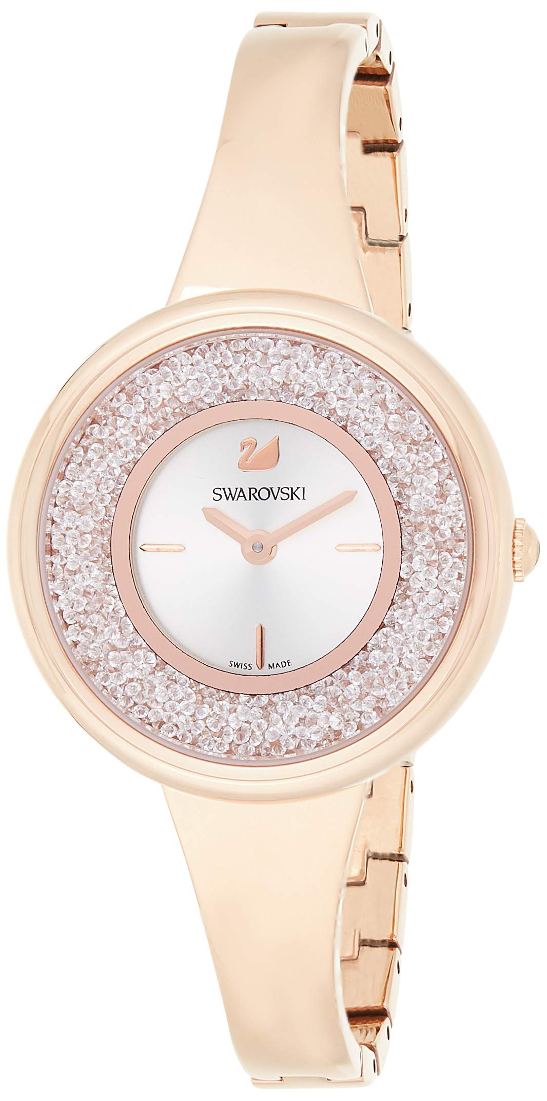 Swarovski Crystalline Crystals White Dial Rose Gold Steel Strap Watch for Women - 5269250