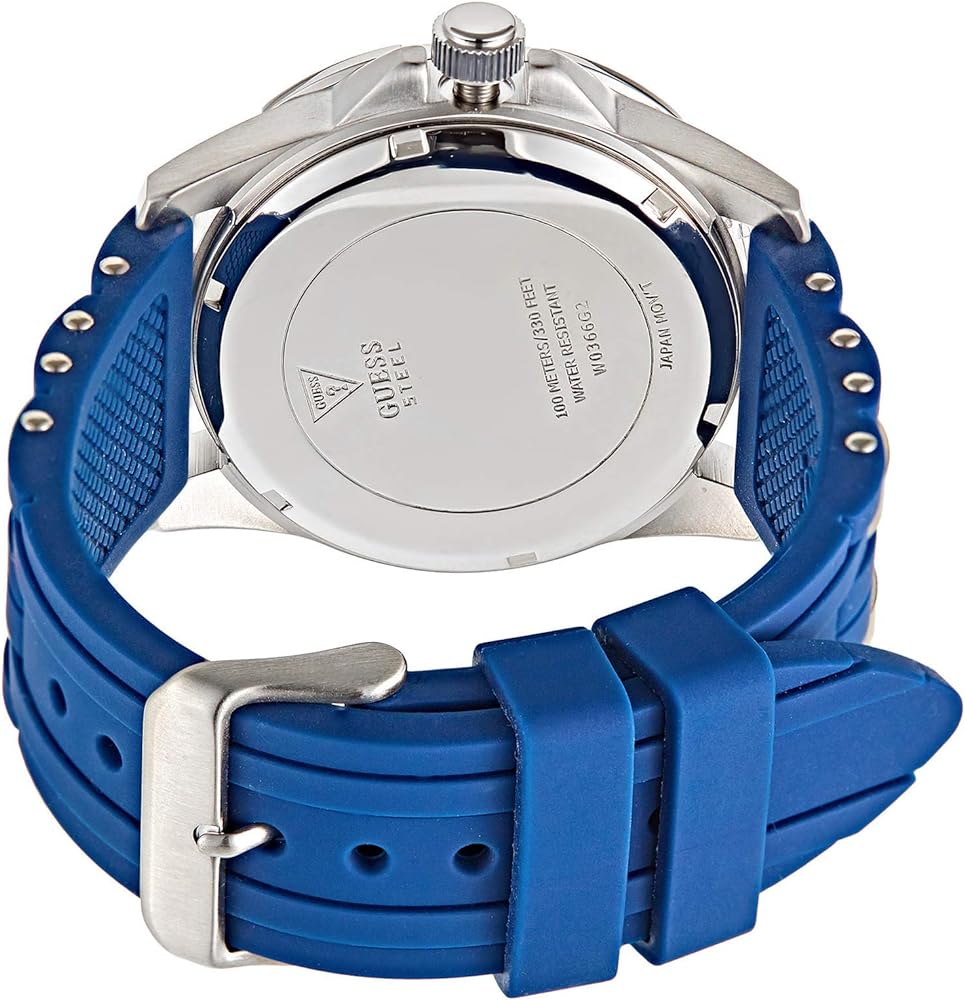 Guess Oasis Multifunction Blue Dial Two Tone Steel Strap Watch for Men- W0366G2