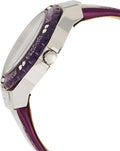 Guess Limelight Quartz Silver Dial Purple Leather Strap Watch For Women - W0775L6