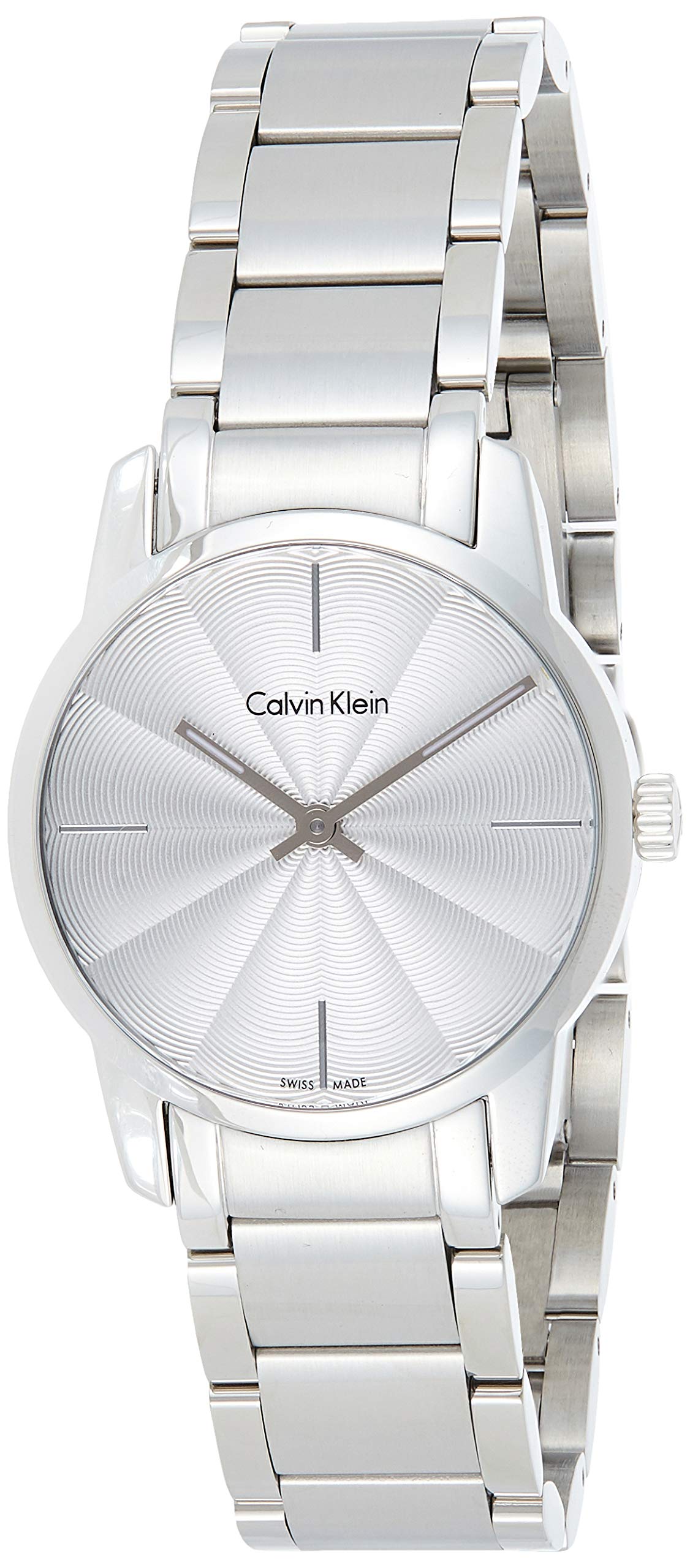 Calvin Klein City White Dial Silver Steel Strap Watch for Women - K2G23146