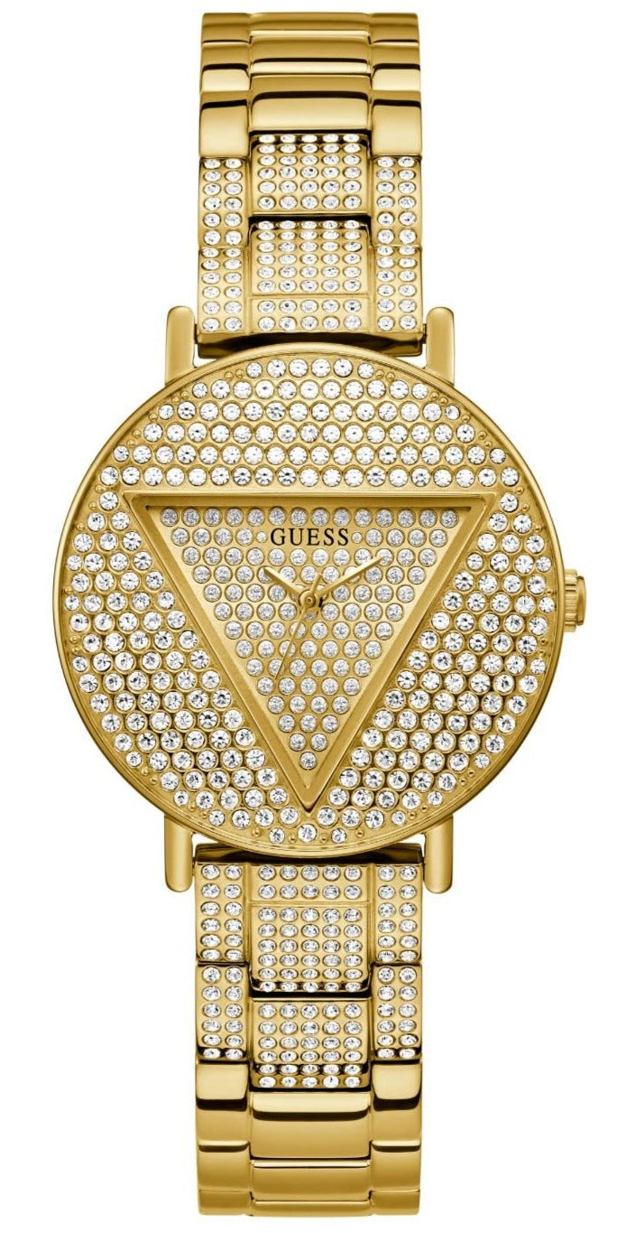 Guess Trend Diamonds Gold Dial Gold Steel Strap Watch for Women - GW0512L2