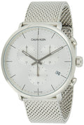 Calvin Klein High Noon Chronograph Silver Dial Silver Mesh Bracelet Watch for Men - K8M27126