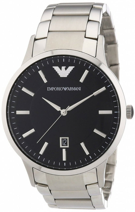 Emporio Armani Sportivo Black Dial Silver Stainless Steel Watch For Men - AR2457