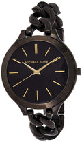 Michael Kors Slim Runway Black Dial Black Steel Strap Watch for Women - MK3317