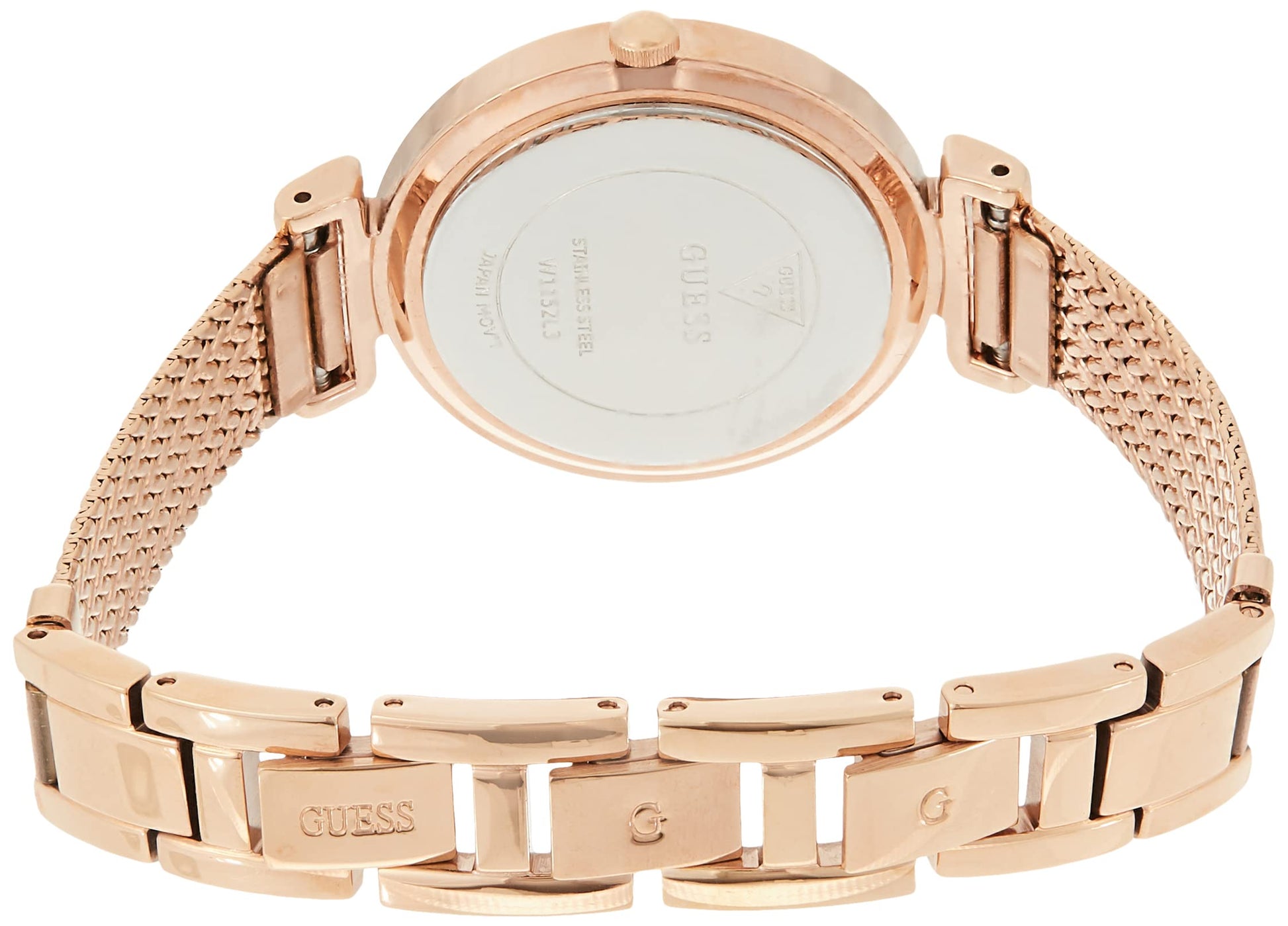 Guess Monroe Silver Dial Rose Gold Steel Strap Watch For Women - W1152L3