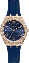 Guess Cosmo Diamonds Blue Blue Dial Blue Silicone Strap Watch for Women - GW0034L4