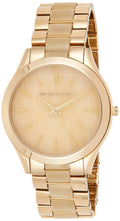 Michael Kors Slim Runway Gold Dial Two Tone Gold Strap Watch for Women - MK4285