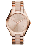 Michael Kors Slim Runway Rose Gold Dial Two Tone Steel Strap Watch for Women - MK4294