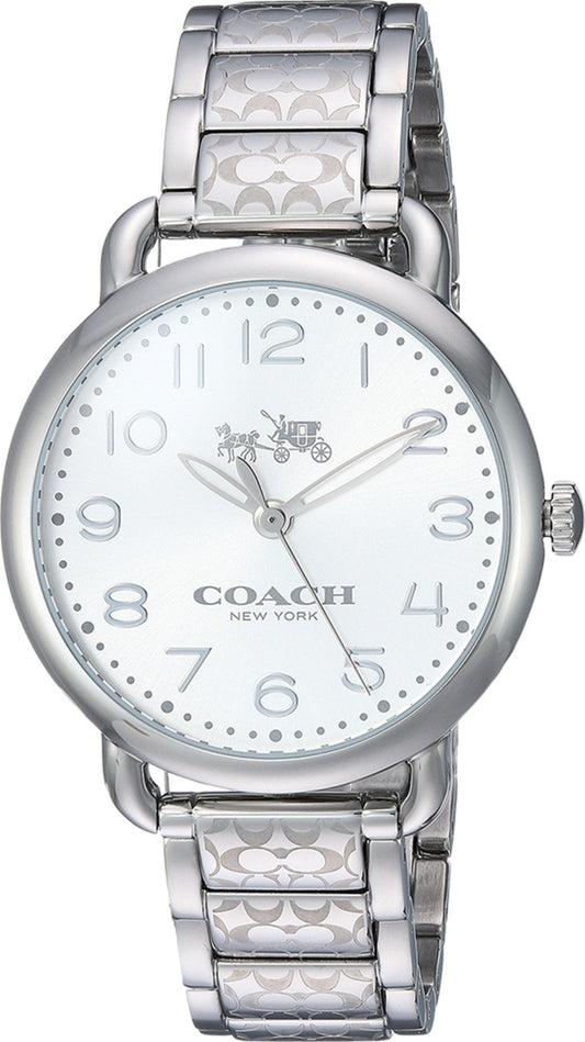 Coach Delancey White Dial Silver Steel Strap Watch for Women - 14502495