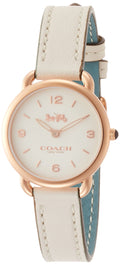 Coach Delancey White Dial White Leather Strap Watch for Women - 14502790