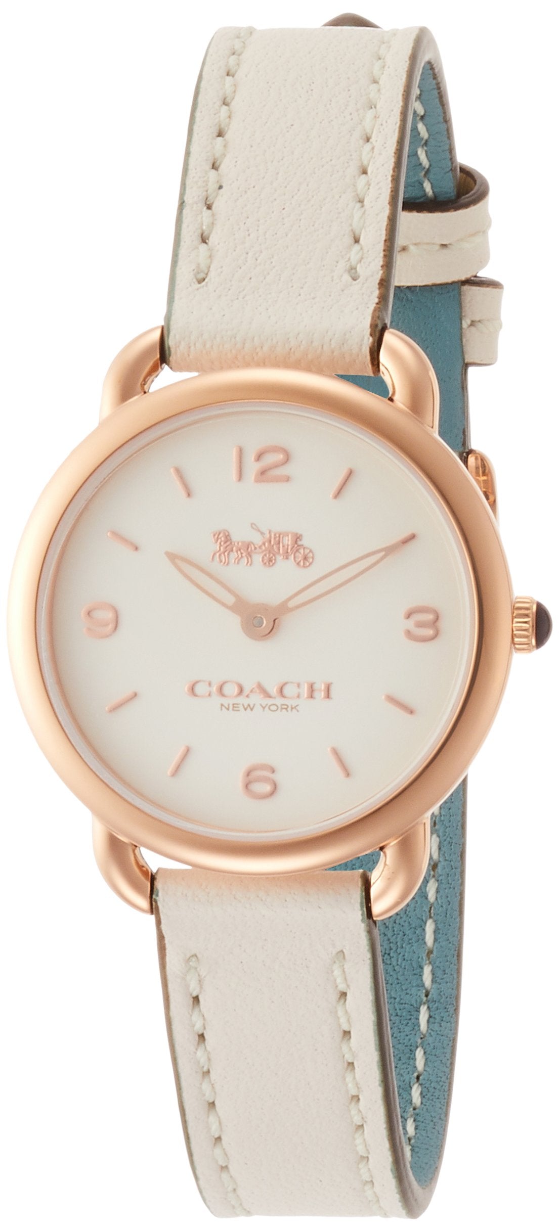 Coach Delancey White Dial White Leather Strap Watch for Women - 14502790