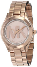 Michael Kors Slim Runway Rose Gold Dial Rose Gold Steel Strap Watch for Women - MK3549