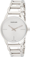 Calvin Klein Stately White Dial Silver Steel Strap Watch for Women - K3G23126