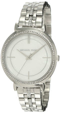 Michael Kors Cinthia White Mother of Pearl Dial Silver Steel Strap Watch for Women for Women - MK3641