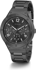 Guess Scope Multifunction Black Dial Black Steel Strap Watch for Men - GW0454G3