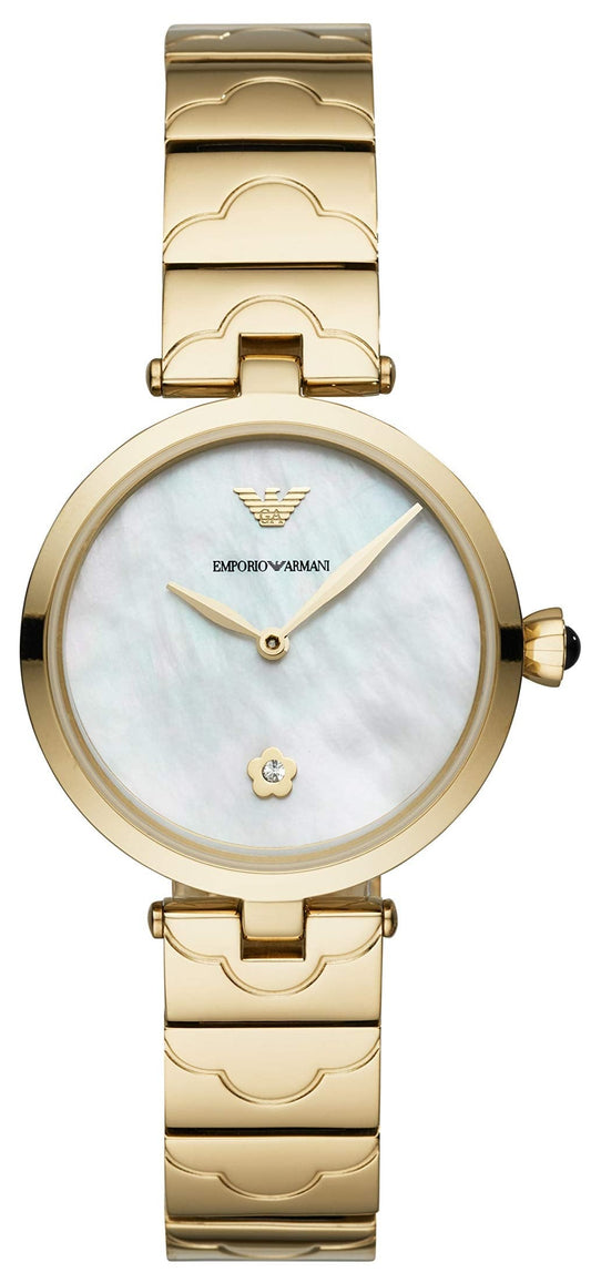 Emporio Armani Arianna Mother of Pearl Dial Gold Stainless Steel Watch For Women - AR11198