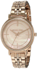 Michael Kors Cinthia Mother of Pearl Dial Gold Steel Strap Watch for Women - MK3643